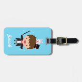 Leuke Magician Magic Bunny Trick Voor Kinderen Bagagelabel (Voorkant horizontaal)