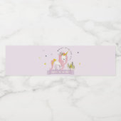 Leuke Magische Eenhoorn Lila Paarse Kinderen Verja Waterfles Etiket (Enkel label)