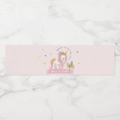 Leuke Magische Eenhoorn Roze Blush Kids Verjaardag Waterfles Etiket (Enkel label)