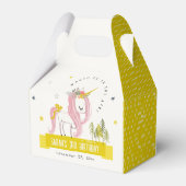 Leuke Magische Eenhoorn Roze Gele Kids Verjaardag Bedankdoosjes (Achterkant)