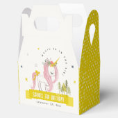 Leuke Magische Eenhoorn Roze Gele Kids Verjaardag Bedankdoosjes (Geopend)