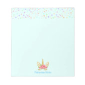 Leuke Magische Eenhoorn & Sterren op Lichtblauw Notitieblok (Voorkant)