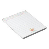 Leuke magische eenhoorn & veelkleurige sterren bek notitieblok (Schuin)