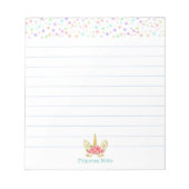 Leuke magische eenhoorn & veelkleurige sterren bek notitieblok (Voorkant)