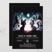 Leuke magische kattenverjaardag kaart (Voorkant / Achterkant)