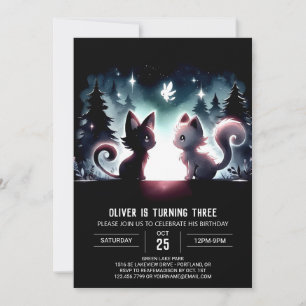 Leuke magische kattenverjaardag kaart