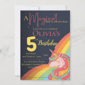 Leuke Magische Regenboog Eenhoorn Sparkle Verjaard Kaart (Voorkant)