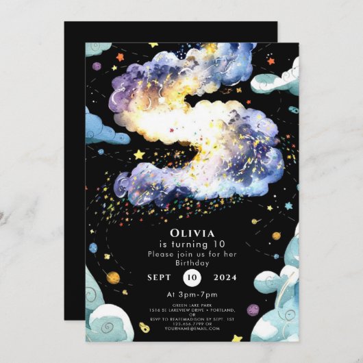 Leuke Magische Ruimte Verjaardag Kaart (Voorkant / Achterkant)