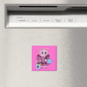 Leuke magneet Miss Piggy houdt van winkelen (Insitu (Vaatwasser))
