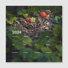 Leuke magnetische kalender 2024 op de koelkast