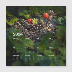 Leuke magnetische kalender 2024 op de koelkast