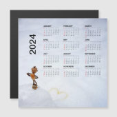 Leuke magnetische kalender 2024 op de koelkast (Voorkant / Achterkant)