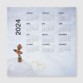Leuke magnetische kalender 2024 op de koelkast (Voorkant)