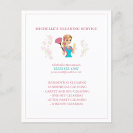 Leuke Maid House Roze Glitter Schoonmaak Service Flyer