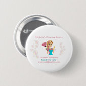 Leuke Maid House Roze Glitter Schoonmaak Service Ronde Button 5,7 Cm (Voorkant /achterkant)