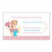 Leuke Maid House Roze Glitter Schoonmaak Service Sticker (Voorkant)