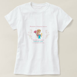 Leuke Maid House Roze Glitter Schoonmaak Service T-shirt