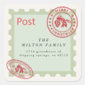 Leuke  Mail Vakantie retour adres Vierkante Sticker (Voorkant)