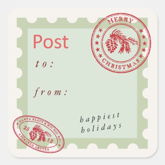 Leuke Mail Vakantie Vierkante Sticker (Voorkant)