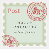 Leuke  Mail Vakantie Vierkante Sticker (Voorkant)