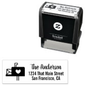 Leuke mailbox met hart, familienaam en retour  zelfinktende stempel (In situ)