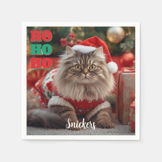 Leuke Maine Coon Kat Kerst Persoonlijk Servet (Voorkant)