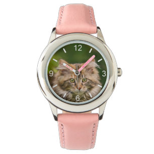 Leuke Maine Coon Kitten Kattenportret - wijzerplaa Horloge