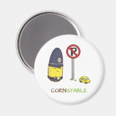 Leuke maïs constable verkeer politie amusante woor magneet (Voorkant / Achterkant)