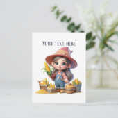 Leuke maïsboer aanpasbaar briefkaart (Staand voorkant)