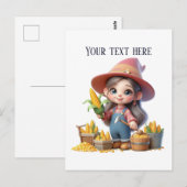 Leuke maïsboer aanpasbaar briefkaart (Voorkant / Achterkant)