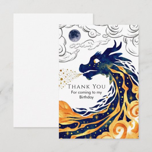 Leuke Majestic Dragon Verjaardag Bedankkaart (Voorkant / Achterkant)