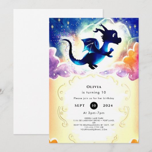 Leuke Majestic Dragon Verjaardag Kaart (Voorkant / Achterkant)