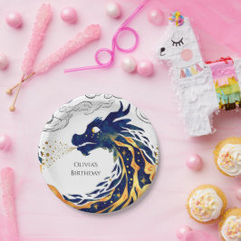 Leuke Majestic Dragon Verjaardag Papieren Bordje