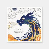 Leuke Majestic Dragon Verjaardag Servet (Voorkant)