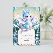 Leuke Majestic Ice Dragon Verjaardag Bedankkaart (Staand voorkant)