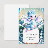 Leuke Majestic Ice Dragon Verjaardag Bedankkaart (Voorkant / Achterkant)