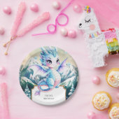 Leuke Majestic Ice Dragon Verjaardag Papieren Bordje (Feest)