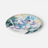 Leuke Majestic Ice Dragon Verjaardag Papieren Bordje (Gekanteld)