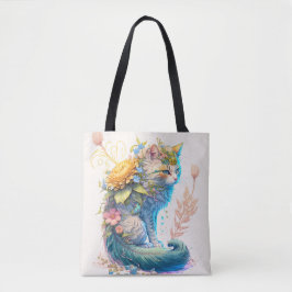 Leuke Majestic Kitty Kat Illustratie Tote Bag