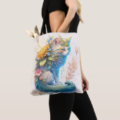 Leuke Majestic Kitty Kat Illustratie Tote Bag (Dichtbij)
