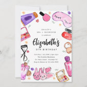 Leuke Make-up Meisjes Slumber Sleepover Spa Verjaa Kaart (Voorkant)