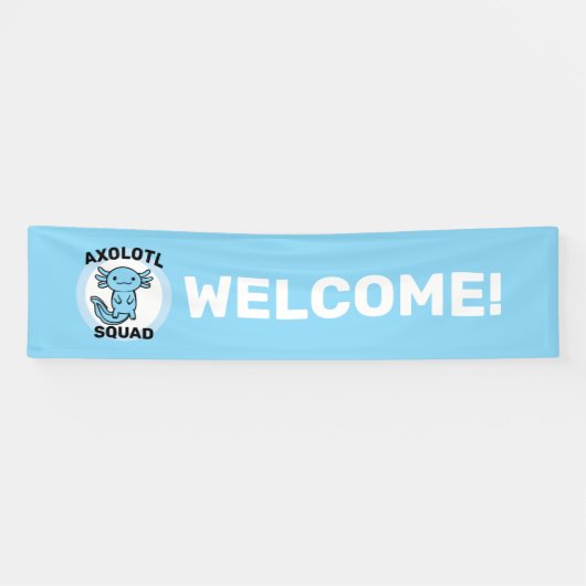 Leuke malle Axolotl-club aangepaste bewerkbare bla Spandoek (Horizontaal)