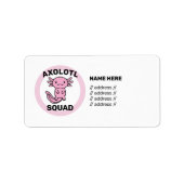 Leuke malle Axolotl-club aangepaste bewerkbare roz Etiket (Voorkant)