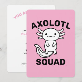 Leuke malle Axolotl-club aangepaste bewerkbare roz Kaart