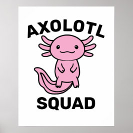Leuke malle Axolotl-club aangepaste bewerkbare roz Poster