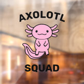 Leuke malle Axolotl-club aangepaste bewerkbare roz Raamsticker (Vel 2)