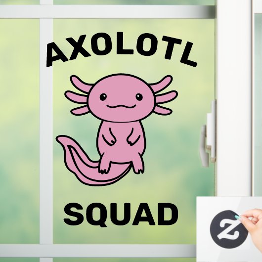 Leuke malle Axolotl-club aangepaste bewerkbare roz Raamsticker (Huis)