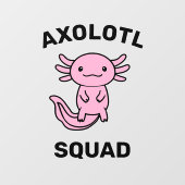 Leuke malle Axolotl-club aangepaste bewerkbare roz Raamsticker (Vel)