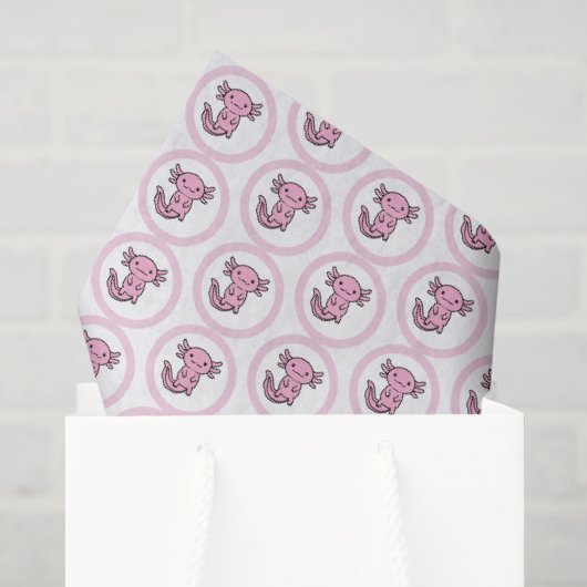 Leuke malle Axolotl-club aangepaste bewerkbare roz Tissuepapier (Cadeauzakje)