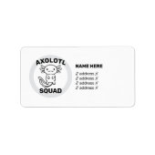 Leuke malle Axolotl-club aangepaste bewerkbare wit Etiket (Voorkant)